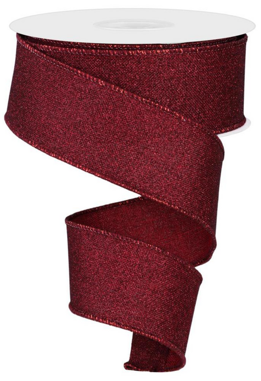 Liston Navideño - Burgundy Glitter